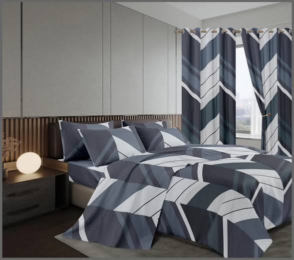 CLEARANCE OFFER 7 Pc Curtain Duvets, 7 Piece Duvet With Curtain Bedding Set