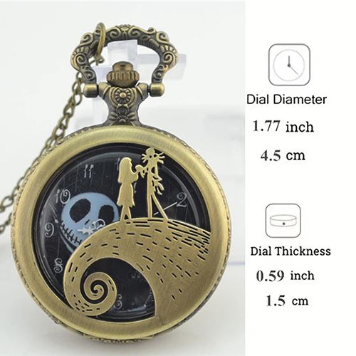 Fashion Lovers Skeleton Quarzt Pocket Watch with Chain Necklace Vintage Quartz Pendant Watches Clock Chain Mens Women