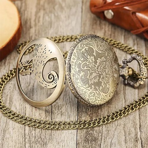 Fashion Lovers Skeleton Quarzt Pocket Watch with Chain Necklace Vintage Quartz Pendant Watches Clock Chain Mens Women