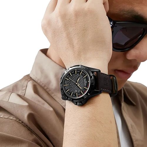 Men Casual Sport Military Quartz Calendar Wrist Watch for Man Business Leather Waterproof Male Clock