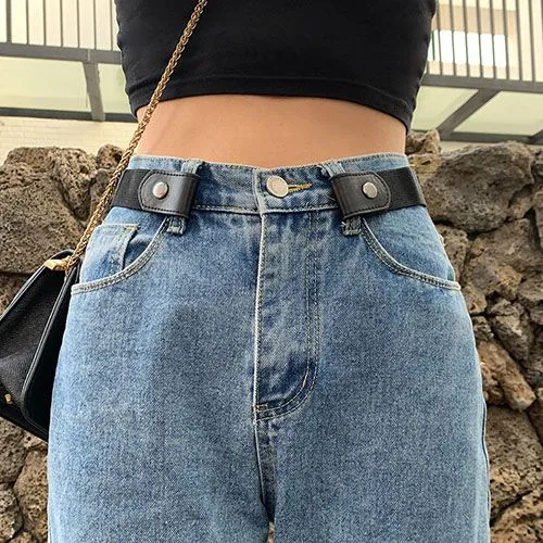 Buckle-Free Belt Adjustable Stretch Elastic Waist Band Invisible Belts Women Men Jean Pants Dress No Buckle Easy To Wear
