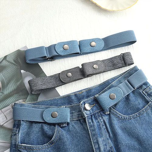 Buckle-Free Belt Adjustable Stretch Elastic Waist Band Invisible Belts Women Men Jean Pants Dress No Buckle Easy To Wear