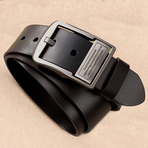 New Leather Cowhide Men's Belt Fashion Metal Alloy Pin Buckle Adult Luxury Brand Jeans Business Casual Waist Male Strap Brand