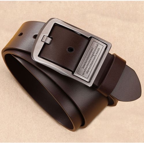 New Leather Cowhide Men's Belt Fashion Metal Alloy Pin Buckle Adult Luxury Brand Jeans Business Casual Waist Male Strap Brand