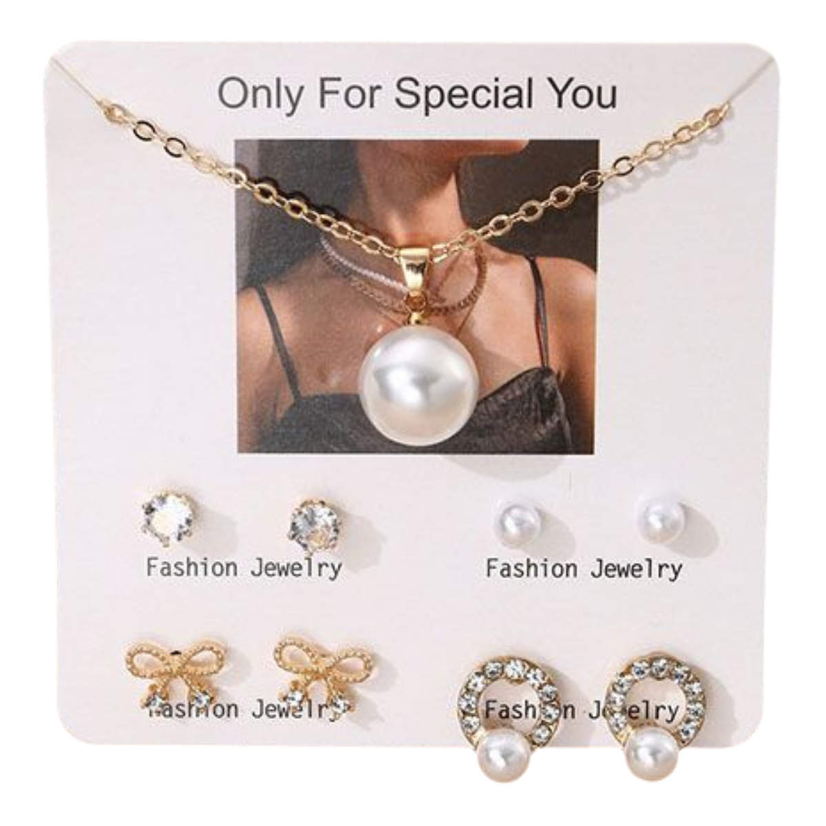 9pcs Earrings Pendant Set Pearl Earrings Necklaces Pendants Creative New Personality Pearl Chain Fashion Jewelry Sets White Pearl Diamond Beautiful Girls Women's Jewellery Valentine's Day gite