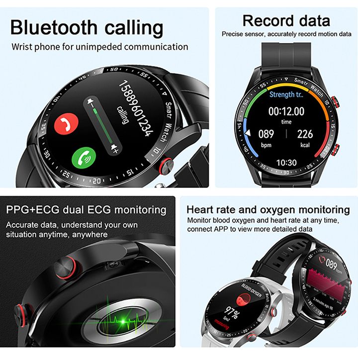 2024 New Arrivals Smart Watch Bluetooth Call Wristwatch ECG+PPG Fitness Bracelet Heart Rate Blood Pressure Monitor Tracker Sports Smartwatch Men/Women Waterproof Smartwatch