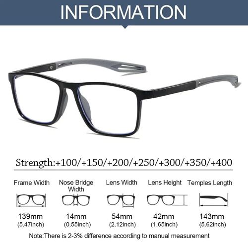 Anti-blue Light Reading Glasses Ultralight TR90 Sport Presbyopia Eyeglasses Women Men Far Sight Optical Eyewear Diopters