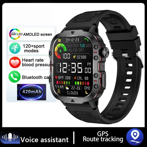 2024 New For Xiaomi Military Smart Watch Men IP68 5ATM Outdoor Sports Fitness Tracker Health Monitor 1.96" BT Call Smartwatch