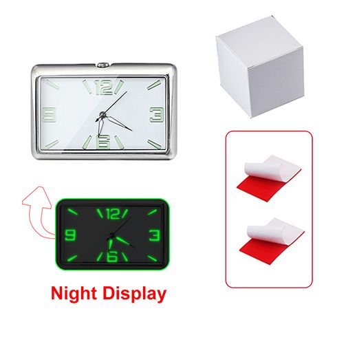 Auto Fashion Square Watch Car Clock Interior Decoration Self-adhesive Electronic Vent Clip Watch Automobile Quartz Clock Car clock luminous mini car interior digital watch quartz clock car accessories