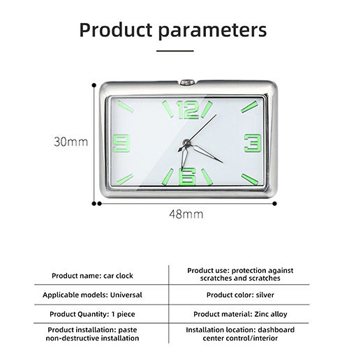 Auto Fashion Square Watch Car Clock Interior Decoration Self-adhesive Electronic Vent Clip Watch Automobile Quartz Clock Car clock luminous mini car interior digital watch quartz clock car accessories