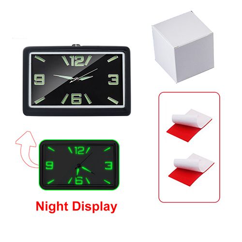 Auto Fashion Square Watch Car Clock Interior Decoration Self-adhesive Electronic Vent Clip Watch Automobile Quartz Clock Car clock luminous mini car interior digital watch quartz clock car accessories