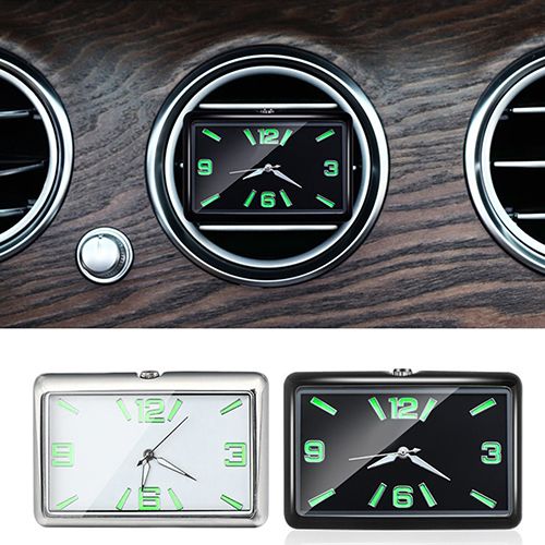 Auto Fashion Square Watch Car Clock Interior Decoration Self-adhesive Electronic Vent Clip Watch Automobile Quartz Clock Car clock luminous mini car interior digital watch quartz clock car accessories