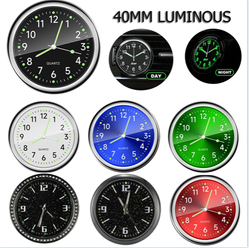 Mini Luminous Car Clock Waterproof Electronic Clock Quartz Watch Bicycle Motorcycle Watch Auto Dashboard Clock In Car 40MM