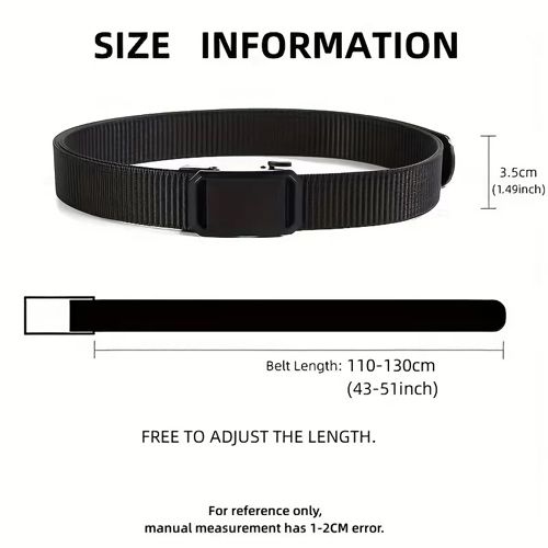 New Arrivals Men's Belt Automatic Metal Buckle Nylon Webbing Outdoor Work Tactical Belt Toothless Automatic Buckle Casual Sports Canvas Belts Military Training Pants Belt For Men High Quality  Nylon S