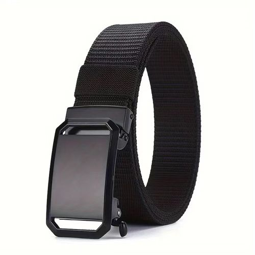 New Arrivals Men's Belt Automatic Metal Buckle Nylon Webbing Outdoor Work Tactical Belt Toothless Automatic Buckle Casual Sports Canvas Belts Military Training Pants Belt For Men High Quality  Nylon S