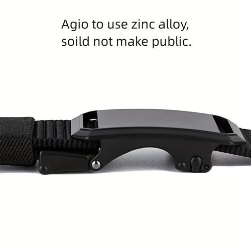 New Arrivals Men's Belt Automatic Metal Buckle Nylon Webbing Outdoor Work Tactical Belt Toothless Automatic Buckle Casual Sports Canvas Belts Military Training Pants Belt For Men High Quality  Nylon S