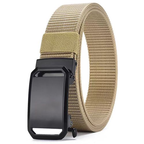 New Arrivals Men's Belt Automatic Metal Buckle Nylon Webbing Outdoor Work Tactical Belt Toothless Automatic Buckle Casual Sports Canvas Belts Military Training Pants Belt For Men High Quality  Nylon S