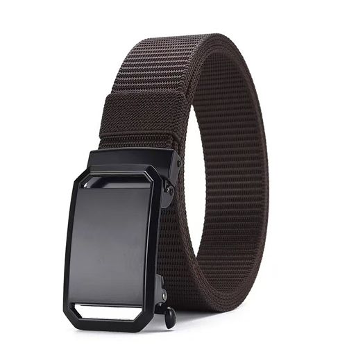 New Arrivals Men's Belt Automatic Metal Buckle Nylon Webbing Outdoor Work Tactical Belt Toothless Automatic Buckle Casual Sports Canvas Belts Military Training Pants Belt For Men High Quality  Nylon S