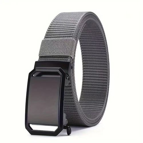 New Arrivals Men's Belt Automatic Metal Buckle Nylon Webbing Outdoor Work Tactical Belt Toothless Automatic Buckle Casual Sports Canvas Belts Military Training Pants Belt For Men High Quality  Nylon S