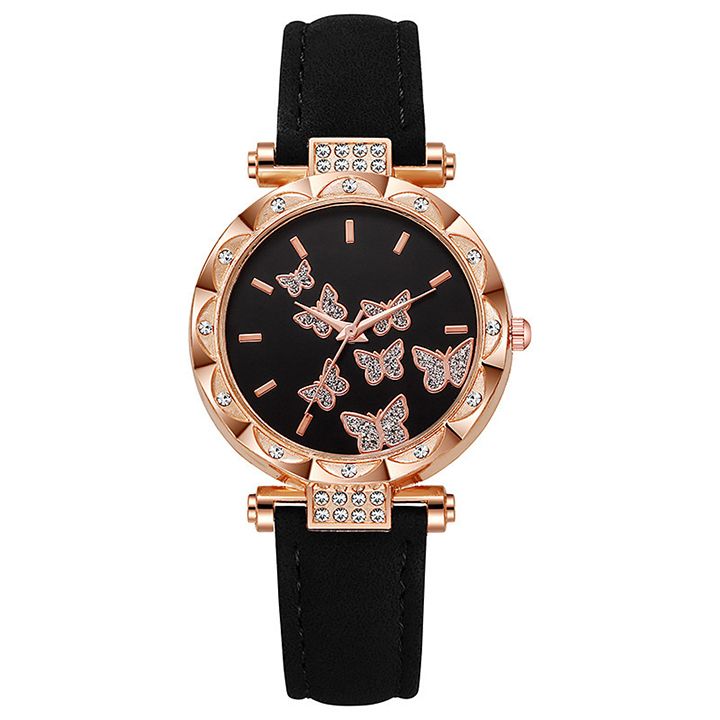 Butterfly Watches Luxury Brand Leather Quartz Women's Watch Ladies Fashion Watch Women Wristwatch Clock For Valentines Gift Favorite Women Giftes