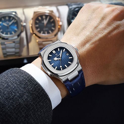 POEDAGAR Men watches Luxury Brand Square Watches Waterproof Luminous Date Quartz Watches Men's Wristwatch Leather Sports Watch High Quality Luminous Calendar Full-automatic Wrist Watch