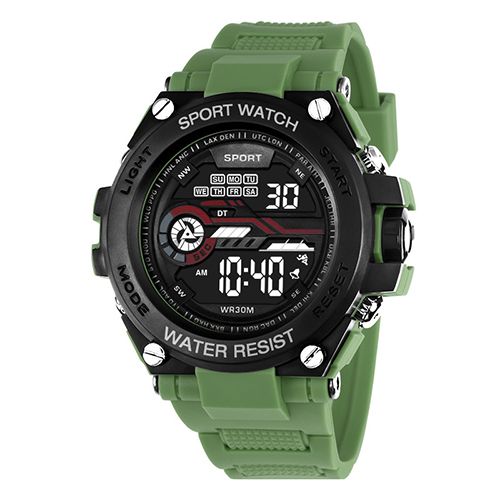 New Men's Outdoor Mountaineering Sports Watch Fashion Watch Student Multi-function Luminous Alarm Timing Electronic Watch