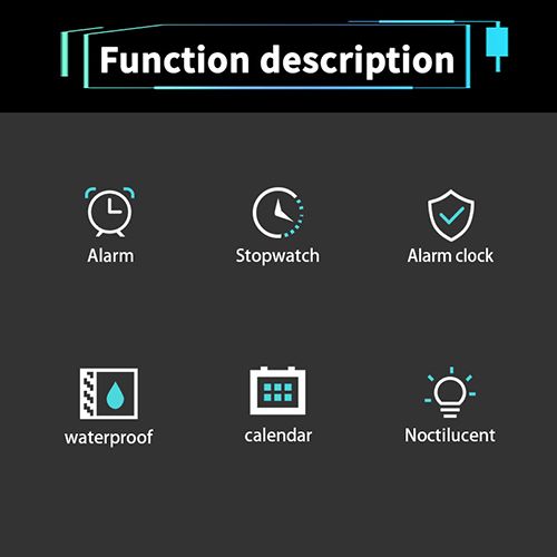 New Men's Outdoor Mountaineering Sports Watch Fashion Watch Student Multi-function Luminous Alarm Timing Electronic Watch