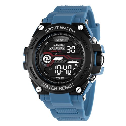 New Men's Outdoor Mountaineering Sports Watch Fashion Watch Student Multi-function Luminous Alarm Timing Electronic Watch
