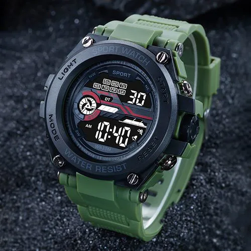 New Men's Outdoor Mountaineering Sports Watch Fashion Watch Student Multi-function Luminous Alarm Timing Electronic Watch