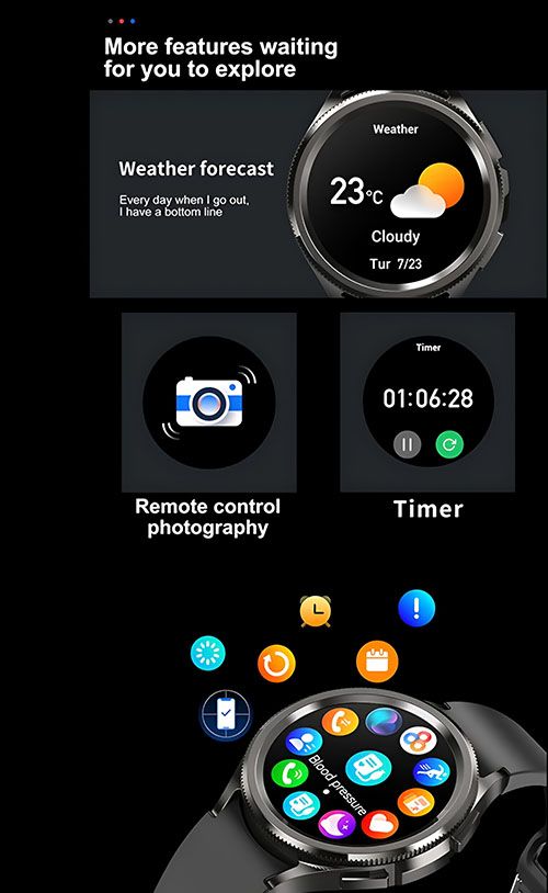 2025 New For Samsung Galaxy Watch 6 Smartwatch AMOLED Always On Display Bluetooth Call GPS NFC Smart Watch Men Android IOS