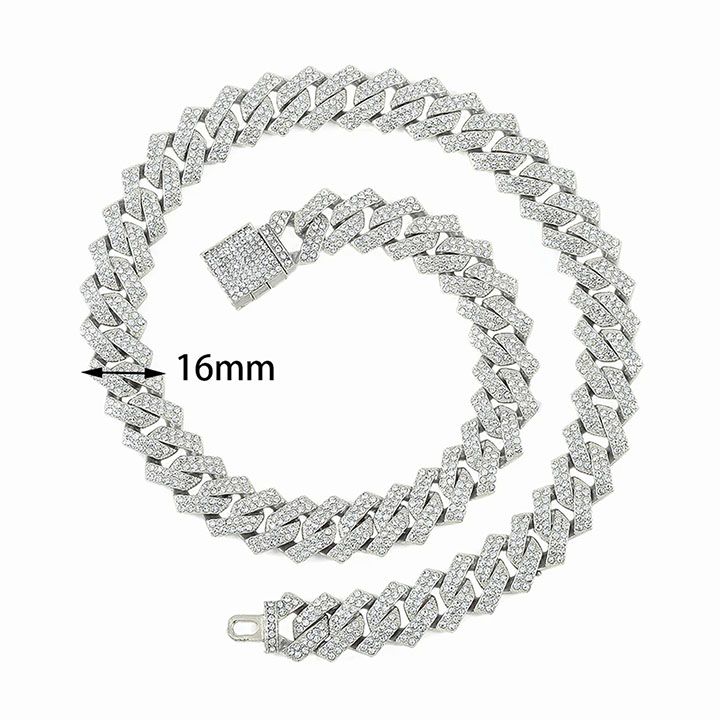3pcs Men's Watch Set Necklace+Watch+Bracelet Rapper Cuban Chain For Men African Full Iced Out Watch, Jewelry Inlay Diamond Watch Big Chains Hip Hop With Strap Adjuster Stylish Jewelry Gift Set