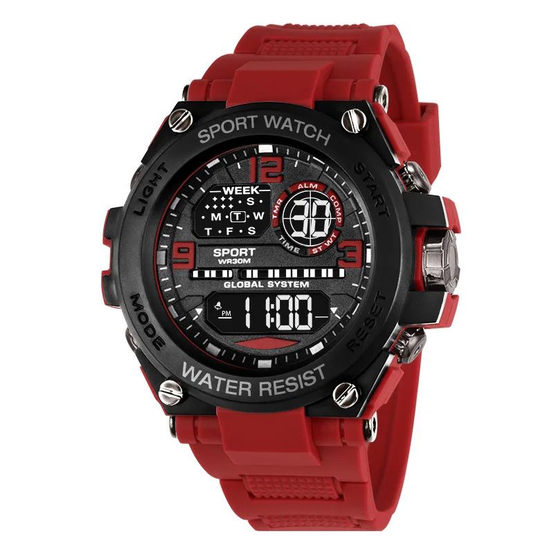 Men Watch Outdoor Sport Watches Multifunction Electronic Watches  Anti Drop and Shock-absorbing Wristwatches, Chrono Waterproof Men Watches Led Digital Watch