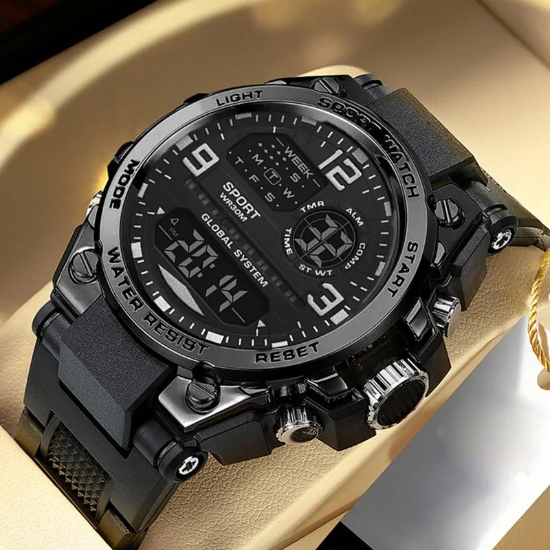 Men Watch Outdoor Sport Watches Multifunction Electronic Watches  Anti Drop and Shock-absorbing Wristwatches, Chrono Waterproof Men Watches Led Digital Watch