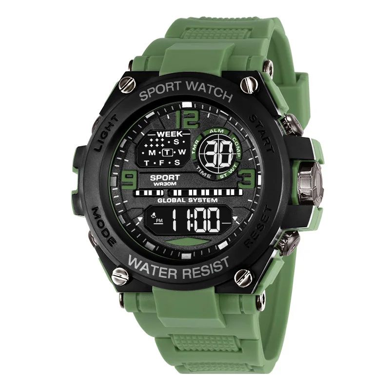 Men Watch Outdoor Sport Watches Multifunction Electronic Watches  Anti Drop and Shock-absorbing Wristwatches, Chrono Waterproof Men Watches Led Digital Watch