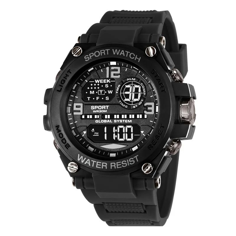 Men Watch Outdoor Sport Watches Multifunction Electronic Watches  Anti Drop and Shock-absorbing Wristwatches, Chrono Waterproof Men Watches Led Digital Watch