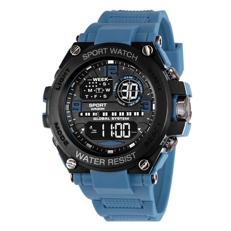 Men Watch Outdoor Sport Watches Multifunction Electronic Watches  Anti Drop and Shock-absorbing Wristwatches, Chrono Waterproof Men Watches Led Digital Watch
