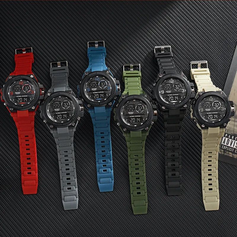 Men Watch Outdoor Sport Watches Multifunction Electronic Watches  Anti Drop and Shock-absorbing Wristwatches, Chrono Waterproof Men Watches Led Digital Watch
