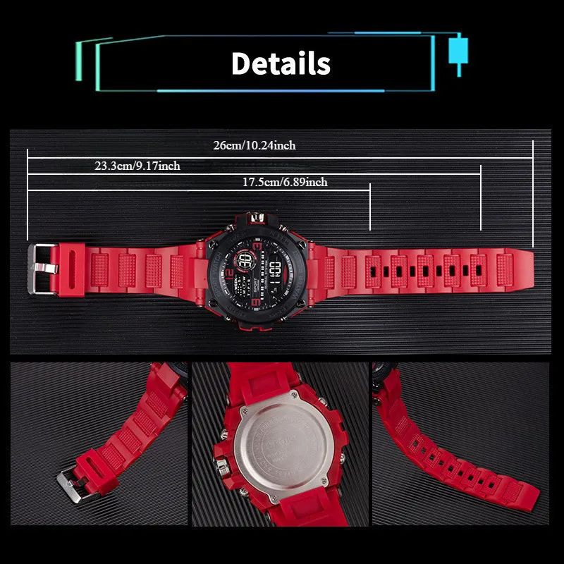 Men Watch Outdoor Sport Watches Multifunction Electronic Watches  Anti Drop and Shock-absorbing Wristwatches, Chrono Waterproof Men Watches Led Digital Watch