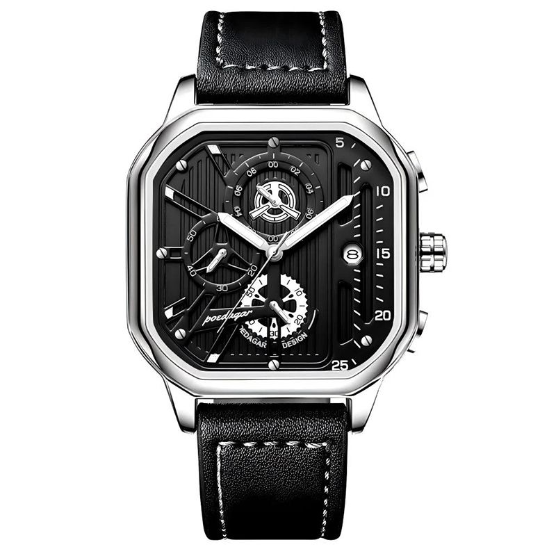 New Luxury Casual Men's Quartz Watch Chronograph Date Waterproof Luminous Leather Man Watches Military Sports Men Watch