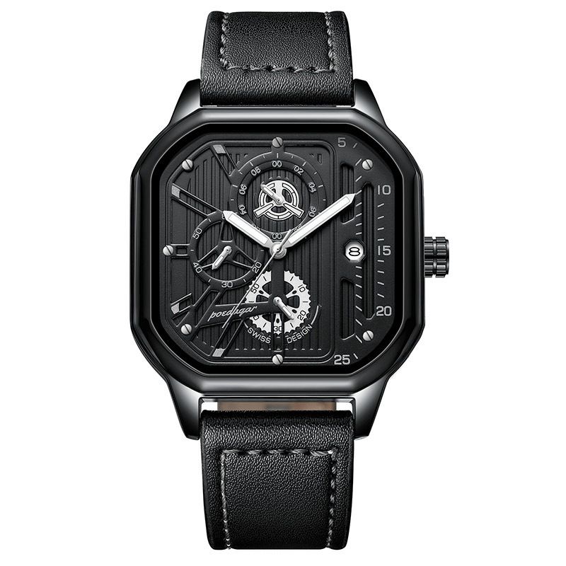 New Luxury Casual Men's Quartz Watch Chronograph Date Waterproof Luminous Leather Man Watches Military Sports Men Watch