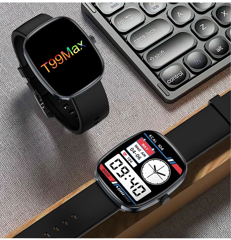T99Max Smart Watch Full Touch Screen Heart Rate/Blood Pressure/Blood Oxyge Monitor Smart Bracelet Wristband IP68 Waterproof Smartwatch Bluetooth Talk Sports Fitness Watch With Multiple Sports Modes
