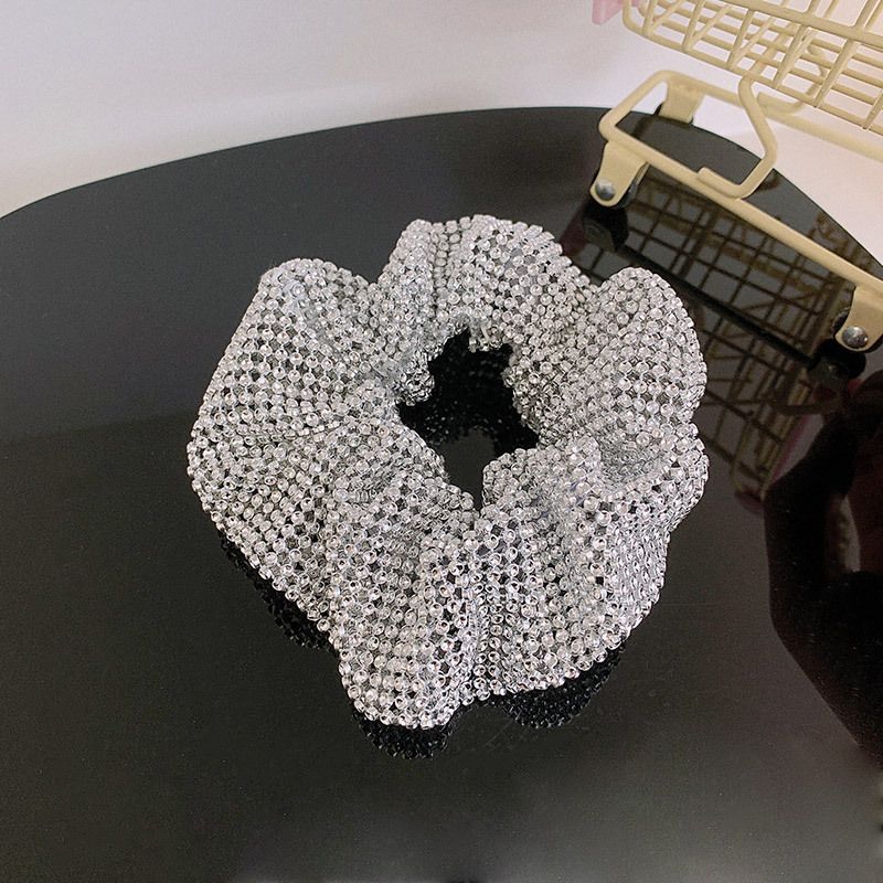 Sparkling Rhinestone Hair Rope Large Intestine Elastic Scrunchies Headband For Ponytail Female Hair Ring Hair Accessories
