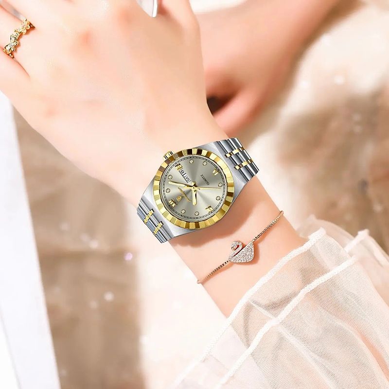 POEDAGAR Wrist Watches Luxury Original Ladies Watch Luminous Waterproof Week Date Woman Wristwatch Stainless Steel Women Quartz Watches Female