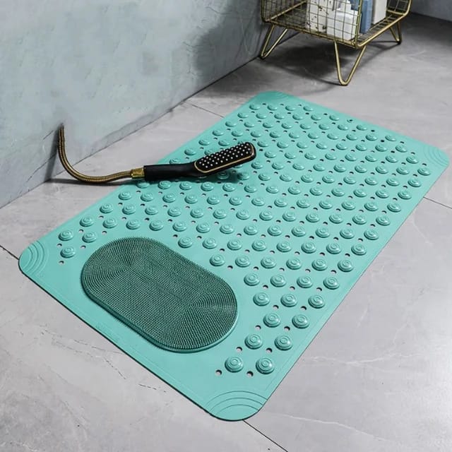 Anti-Slip Bathmats Bathroom/Shower Mat with Foot Scrubber Brush