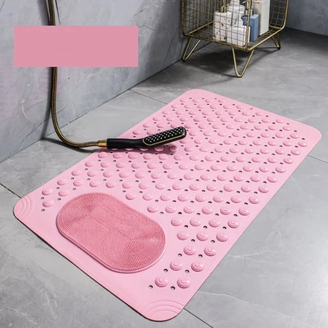 Anti-Slip Bathmats Bathroom/Shower Mat with Foot Scrubber Brush