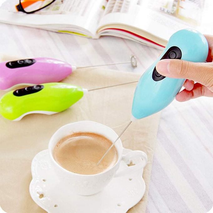Electric Milk Coffee Frother Cappuccino Latte Whisk Handheld Battery Powered.