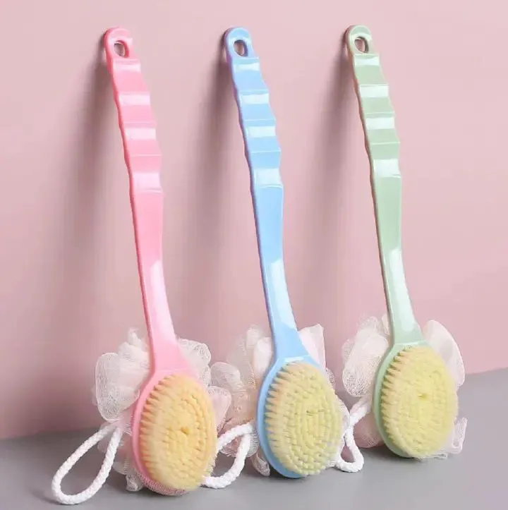 2 Sided Bath Brush Bath Ball With Long-handled Multifunctional Shower Brush Back Body Rubbing Exfoliating Brush