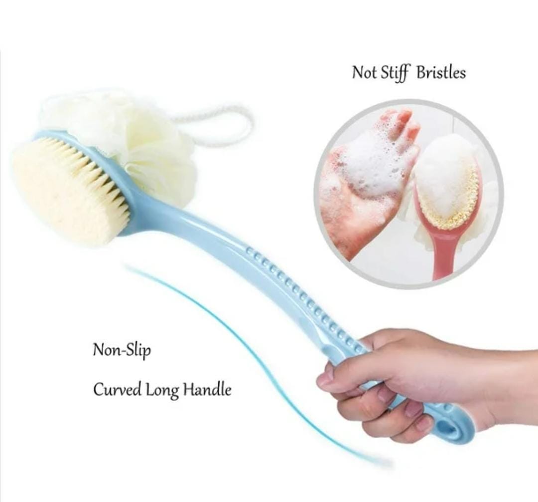 2 Sided Bath Brush Bath Ball With Long-handled Multifunctional Shower Brush Back Body Rubbing Exfoliating Brush
