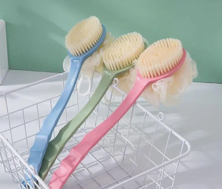2 Sided Bath Brush Bath Ball With Long-handled Multifunctional Shower Brush Back Body Rubbing Exfoliating Brush