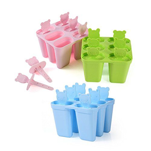 1 pc 6 Cell Frozen Ice Cream Stick Mold Food-Grade Plastic Popsicle Maker Lolly Mould Tray Pan Kitchen DIY Ice Mold